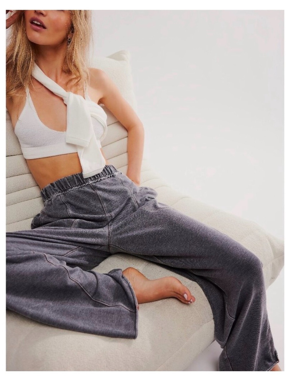 FREE PEOPLE Don't Wait Up Lounge Pants / Black NWT
